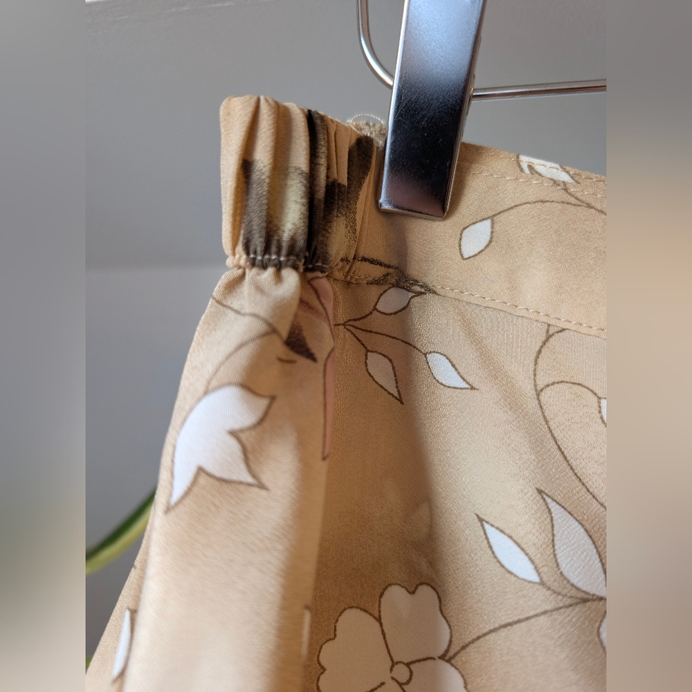 Vintage Penman Maxi Skirt Cream Pink Floral Print Size Large Boho Cottagecore - Picture 6 of 6